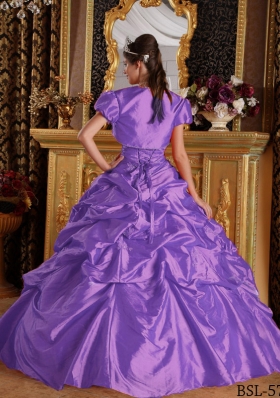 Elegant Purple Princess Sweetheart Appliques Quinceanera Dresses