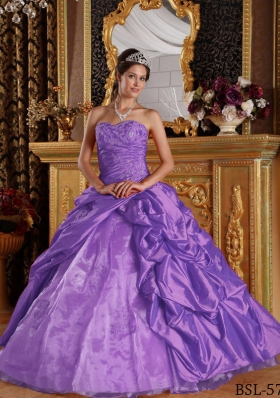 Elegant Purple Princess Sweetheart Appliques Quinceanera Dresses