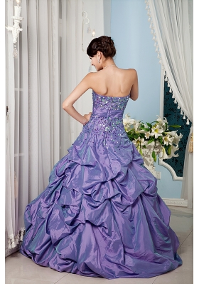 Lilac A-line Sweetheart Sequins Quinceanera Dress with Pick-ups and Beading