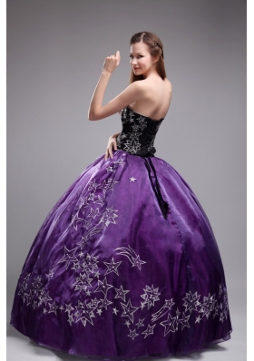 Purple Ball Gown Sweetheart Embroidery 2014 New Quinceneara Dresses