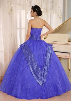 Purple Beaded Decorate 2014 Dress For Quinceaneras With Strapless