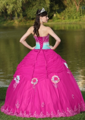 2014 Pretty Strapless Sweet 16 Dresses For Girl With Flower Beaded