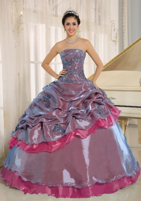 Clearance Multi-color Strapless Quinceanera Dresses With Embroidery