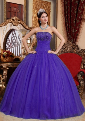 Wonderful Strapless Embroidery with Beading Quinceanera Dress