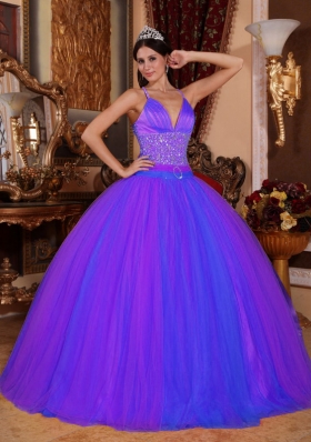 Ball Gown Apaghetti Straps Beading Quinceanera Dress