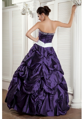 Purple Ball Gown Sweetheart Sash Sweet Sixteen Quinceanera Dresses