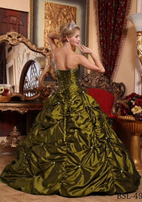 Princess Strapless Sweet 16 Dresses with Beading and Pick-ups