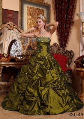 Princess Strapless Sweet 16 Dresses with Beading and Pick-ups