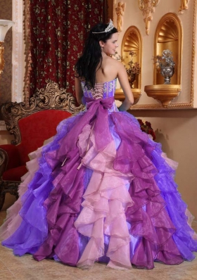 2014 Multi-color Beading and Appliques Quinceanera Dresses with Sweetheart