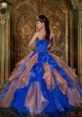 Beautiful Puffy Strapless Beading and Ruffles Quinceanera Dresses for 2014