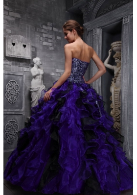 Elegant Sweetheart Ruffles and Beading Quinceanera Dress for 2014