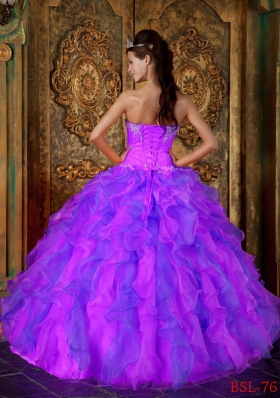 Princess Sweetheart Appliques and Ruffles 2014 Quinceanera Dresses