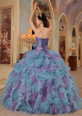 Puffy Sweetheart Ruffles 2014 Spring Quinceanera Dresses