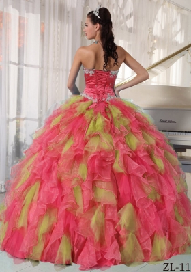 2014 Luxurious Puffy Strapless Appliques Long Quinceanera Dresses