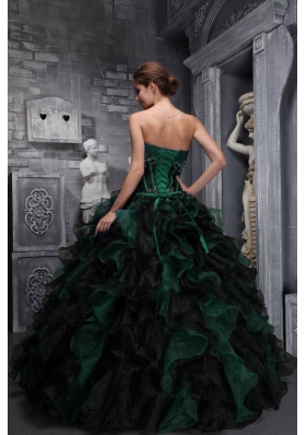 Exclusive Strapless Appliques and Ruffles 2014 Multi-color Quinceanera Gowns