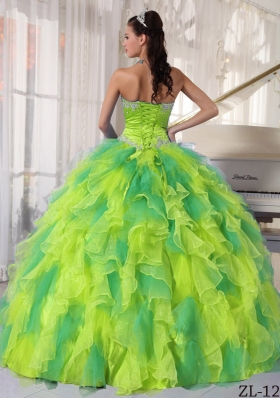 Luxurious Strapless Ruffles and Appliques Quinceanera Dresses for 2014