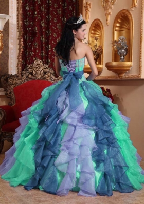 Multi-color Sweetheart Beading and Appliques for 2014 Quinceanera Dresses