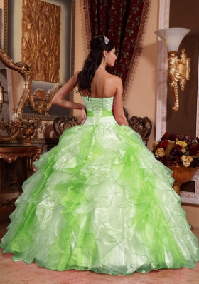 Multi-colored Puffy Sweetheart Beading and Ruching Quinceanera Dresses for 2014