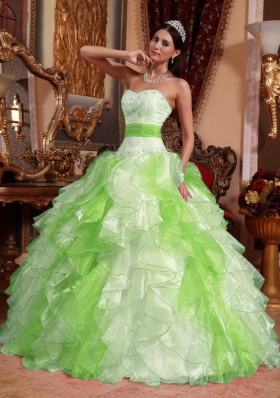 Multi-colored Puffy Sweetheart Beading and Ruching Quinceanera Dresses for 2014