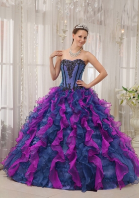 Princess Multi-colored Sweetheart Appliques Quinceanera Dresses for 2014