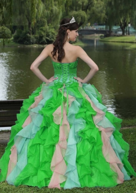 Sweet Appliques and Ruffled Layered Quinceanera Dresses Wear For 2014