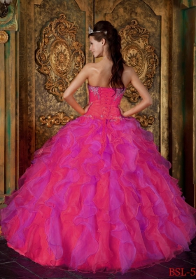 2014 New Style Princess Quinceanera Dresses in Red Sweetheart with Ruffles