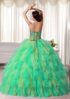 2014 Pretty Puffy Strapless Quinceanera Gowns with Appliques