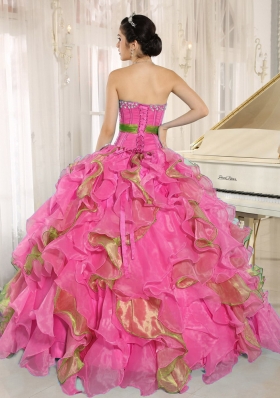 Elegant Multi-color Sweetheart Ruffles Appliques 2014 Quinceanera Dresses