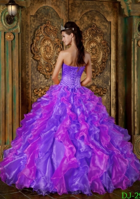 Exclusive Puffy Strapless with Ruffles Quinceanera Dress for 2014