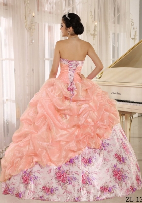 Multi-color Printing Sweetheart Beading Quinceanera Dresses For 2014