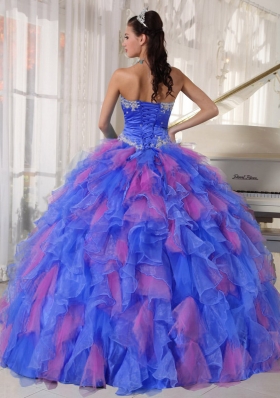 Popular Sweetheart Appliques and Ruffles2014 Quinceanera Dresses