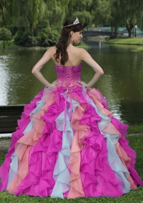 Sweet Appliques Ruffles Layered Quinceanera Dresses For 2014 Spring