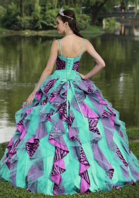 2014 Spring Straps Beading Colorful Quinceanera Dresses