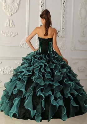 Exquisite Puffy Sweetheart 2014 Beading Quinceanera Dresses with Ruffles