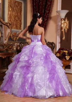 Multi-colored Puffy Sweetheart Beading and Ruching Quinceanera Dresses