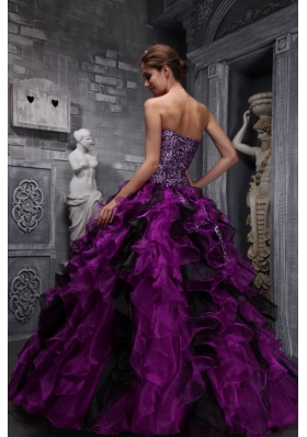 Pretty Fuchsia Sweetheart Ruffles and Beading Quinceanera Dresses for 2014