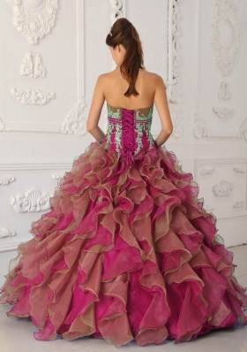 Sweet Puffy Strapless Beading and Appliques Quinceanera Dresses for 2014