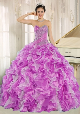 2014 Colorful Romantic Quinceanera Dresses Beading and Ruffles for Custom Made