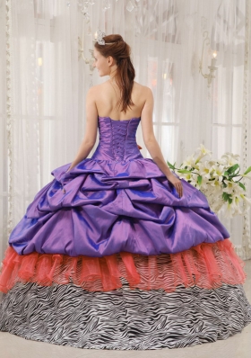 2014 Exclusive Puffy Strapless Beading Quinceanera Dresss with Pick-ups