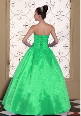 2014 Lovely Strapless Princess Quinceanera Dress with Beading