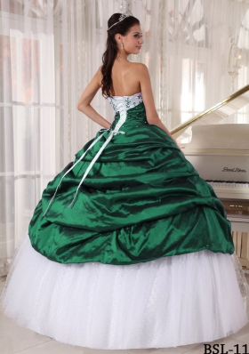 Beautiful Puffy Strapless for 2014 Quinceanera Dress with Pick-ups and Embroidery