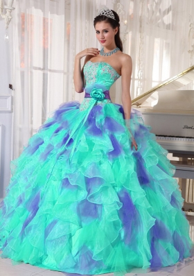 Beautiful Ruffles and Appliques 2014 Spring Quinceanera Dresses