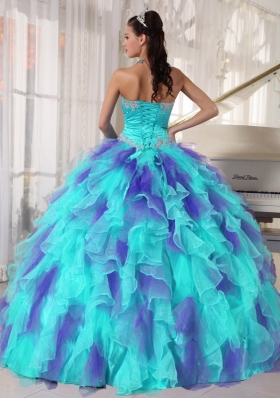 Fashionable Puffy Sweetheart Appliques Quinceanera Dresses 2014