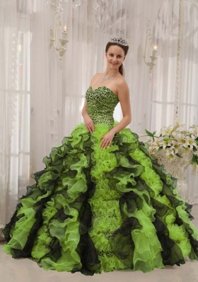Multi-colored Puffy Sweetheart with Beading Quinceanera Dresses for 2014