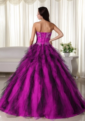 Puffy Strapless Appliques Quinceanera Dresses for 2014 Spring