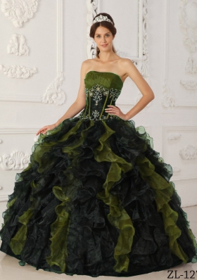 Puffy Strapless Beading Pretty Quinceanera Dresses for 2014