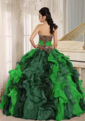 Wholesale V-neck Multi-color Ruffles 2014 Beading Quinceanera Dresses