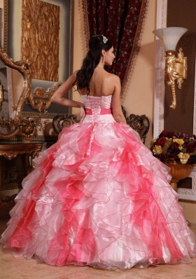 2014 Multi-colored Puffy Sweetheart Beading and Ruching Quinceanera Dresses