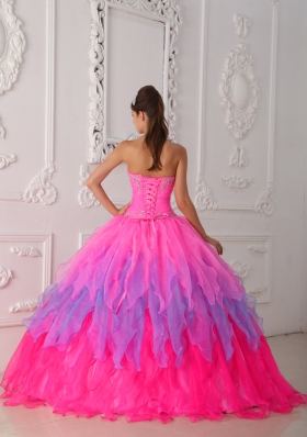 2014 Petty Quinceanera Dress with Puffy Sweetheart Beading and Ruching