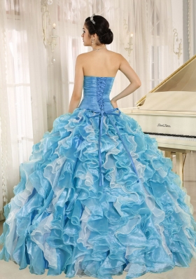 Ball Gown Beading and Ruffles Custom Made 2014 Quinceanera Dresses